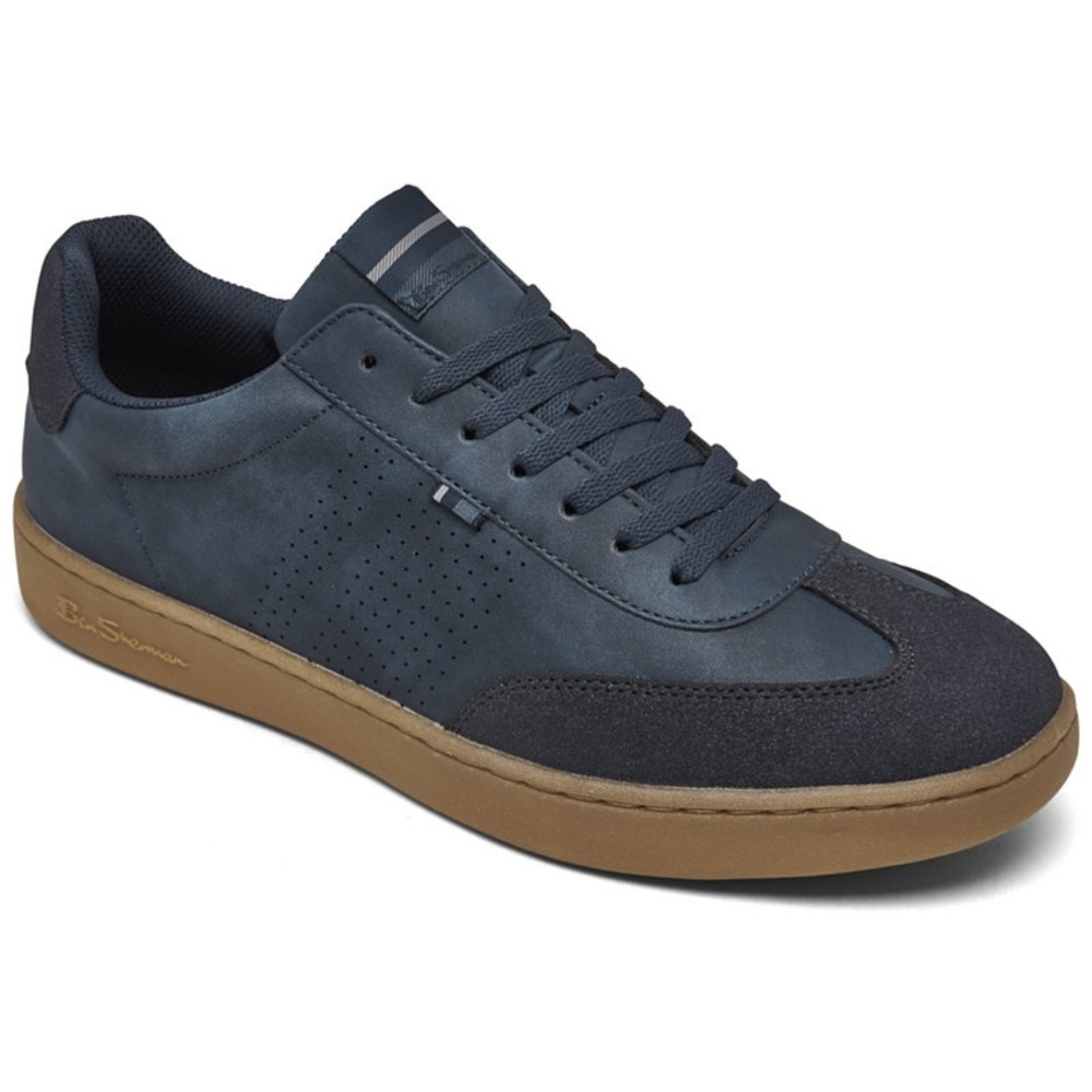 Ben Sherman Glasgow Sneaker Men's Navy Size 8 Low Casual Suede Accents